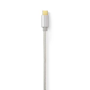 Nedis CCTB60650AL30 USB-kabel 3 m USB 2.0 Micro-USB B USB C Aluminium