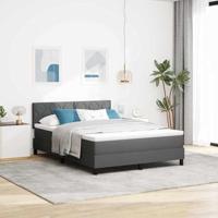 vidaXL Boxspringbed met Matras & LED Donkergrijs 160x200 cm Stof