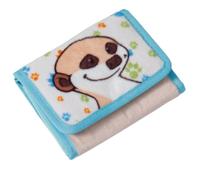 Nici portemonnee Meerkat junior 11 x 9 cm pluche blauw/beige