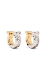 Ferragamo boucles d'oreilles Gancini serties de cristaux - Argent