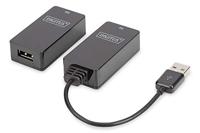 DIGITUS USB-extender - Bereik 45m - USB 1.1 - UTP, STP & S-FTP Netwerkkabel vanaf Cat-5 - Plug & Play - Zwart