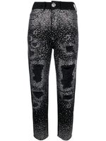 Philipp Plein jean droit à ornements en cristal - Noir