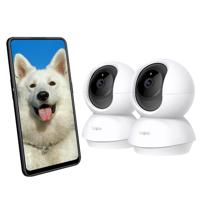 TP-Link Tapo C200P2 360° bewakingscamera voor binnen, 1080p, nachtzicht, bewegingsdetectie, twee-weg audio, compatibel met Alexa & Google Assistant, voor baby's en huisdieren, 2 stuks Tapo C200