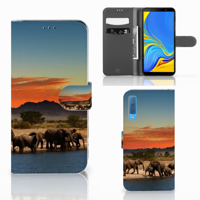 Samsung Galaxy A7 (2018) Telefoonhoesje met Pasjes Olifanten