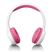 Lenco HP-010 hoofdtelefoon voor kinderen - volumebeperking tot 85dB - zachte oordelen - 120cm kabel - met stickers - wit/roze