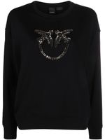 PINKO sweat en coton Love Bird à ornements - Noir - thumbnail