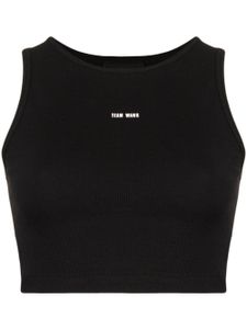 TEAM WANG design débardeur crop à logo imprimé - Noir