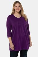 Ulla Popken Longshirt, V-hals, 3/4 mouwen - Grote Maten