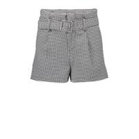 Geisha regular fit short met pied-de-poule zwart/wit