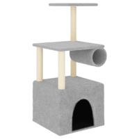 vidaXL Kattenmeubel met sisal krabpalen 109,5 cm lichtgrijs, kattenpaal, kattenboom, kattenkrabpaal, kattenhuis, kattenmeubel, kattenpalen