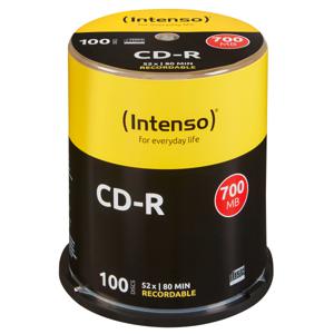 1x100 Intenso CD-R 80 / 700MB 52x Speed. Cakebox