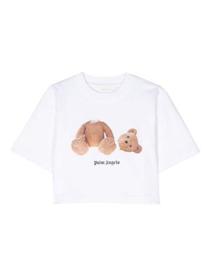 Palm Angels Kids Katoenen T-shirt - Wit