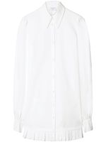 Off-White robe-chemise plissée en popeline - Blanc