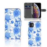 Hoesje voor Apple iPhone 11 Flowers Blue - thumbnail