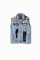 Spijkervest met dierenprint - BLUE - M