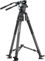 SIRUI Heavy-Duty Carbon Fiber Tripod System, Video Tripod with Fluid Head, One-Step Height Adjustment, Stepless Counterbalance System, Mid-Level Spreader, Dual-Mode QR Plate, Load up to 55.1lbs