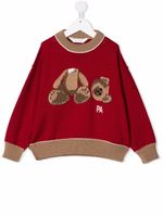 Palm Angels Kids pull Teddy Bear en intarsia - Rouge - thumbnail