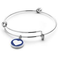 CO88 Collection 8CB-90186 - Stalen bangle met bedel - hart - one-size - zilverkleurig - thumbnail