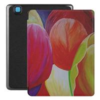 Lunso - Geschikt voor Kobo Aura H20 Edition 2 hoes (6.8 inch) - Vegan Saffiano Leren sleep cover - Tulpen