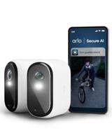 Arlo Essential 3 XL Batterij 2K Draadloze Wi-Fi Beveiligingscamera voor Buiten, 2K Video, Kleurennachtzicht, Licht, Bewegingsmelder, Sirene, 2-Weg Audio, met Arlo Secure Plan Proefperiode, Set van 2
