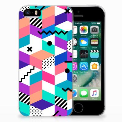 Apple iPhone SE | 5S TPU Hoesje Blokken Kleurrijk Apple iPhone SE | 5S TPU Hoesje Blokken Kleurrijk