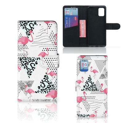 Samsung Galaxy A31 Telefoonhoesje met Pasjes Flamingo Triangle Samsung Galaxy A31 Telefoonhoesje met Pasjes Flamingo Triangle