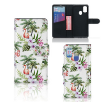 Samsung Galaxy M21 | M30s Telefoonhoesje met Pasjes Flamingo Palms