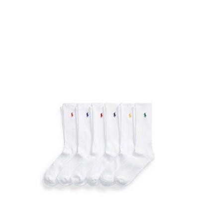 Ralph Lauren sokken Crew - set van 6 wit