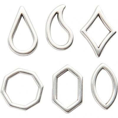 Creotime sieradenhangers 16 x 13 mm 12 stuks zilver Creotime sieradenhangers 16 x 13 mm 12 stuks zilver