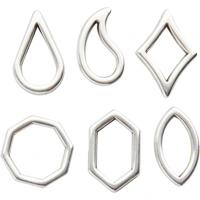 Creotime sieradenhangers 16 x 13 mm 12 stuks zilver