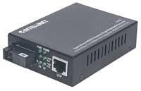 Intellinet 545068 Gigabit Ethernet WDM bidirectionele singlemode mediaconverter 10/100/1000Base-TX op 1000Base-LX (SC) singlemode 20 km WDM (RX1550/TX1310) zwart