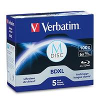 Verbatim 98913 M-DISC BD-R XL 100GB/1-4x, Jewelcase (5-schijven), blauw