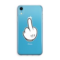 Middle finger white: iPhone XR Transparant Hoesje - thumbnail