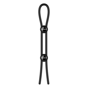 Nexus Forge - Double Adjustable Lasso Silicone Cock Ring - Black