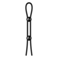 Nexus Forge - Double Adjustable Lasso Silicone Cock Ring - Black