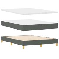 vidaXL Boxspring Bed met Matras in Donkergrijs, 160 x 200 cm Stof