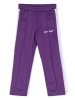 Palm Angels Kids pantalon de jogging rayé à logo imprimé - Violet