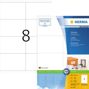 Herma 4426 Universele etiketten 105 x 70 mm Papier Wit 800 stuk(s) Permanent hechtend Inkjet, Laser (zwart/wit), Laser (kleur), Kopiëren (zwart/wit), Kopiëren