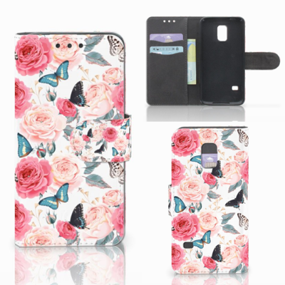 Samsung Galaxy S5 Mini Hoesje Butterfly Roses