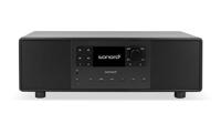 sonoro Primus Internetradio met Bluetooth (Spotify, Deezer, Podcasts, FM/FM, DAB Plus, WLAN, AUX-In, houten behuizing) stereo-installatie, zwart