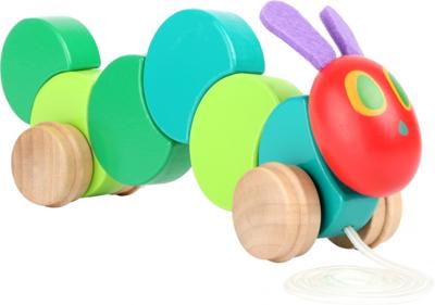 Small Foot Rupsje Nooitgenoeg trekfiguur hout 26 x 6 cm