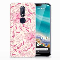 Nokia 7.1 TPU Case Pink Flowers - thumbnail