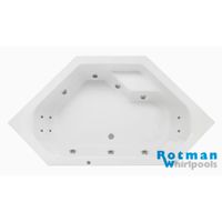 Whirlpool bad Rotman Rimini | 145x145 cm | Acryl | Elektronisch | Waterjetsysteem | Wit - thumbnail