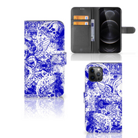 Telefoonhoesje met Naam Apple iPhone 12 Pro Max Angel Skull Blauw