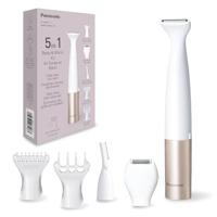 Panasonic ES-WM31 5-in-1 set lichaam en bikini, epilator voor dames, scheerapparaat voor dames, bikinischeerapparaat, 5 accessoires, waterdicht IPX7, nat en droog, werkt op batterijen (vereist 1 AA),