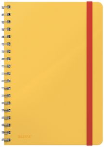 Notitieboek Leitz Cosy B5 160blz 100gr spiraal lijn geel