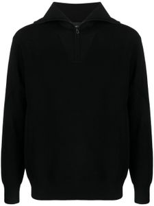 Emporio Armani pull en laine vierge à col italien - Noir