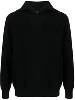 Emporio Armani pull en laine vierge à col italien - Noir