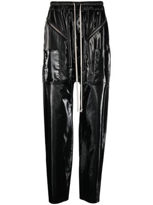Rick Owens DRKSHDW Broek met verlaagd kruis en glanzende afwerking - Zwart Rick Owens DRKSHDW Broek met verlaagd kruis en glanzende afwerking - Zwart