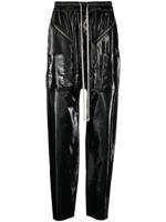 Rick Owens DRKSHDW Broek met verlaagd kruis en glanzende afwerking - Zwart